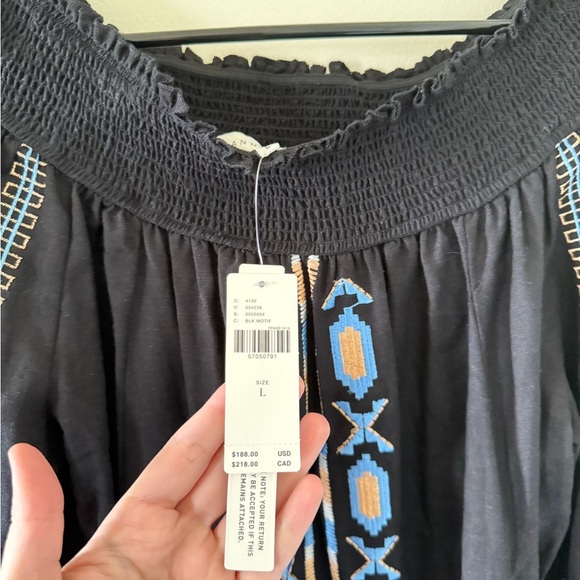 Anthropologie NEW Ranna Gill Grete Embroidered Navy Dress - Picture 8 of 8